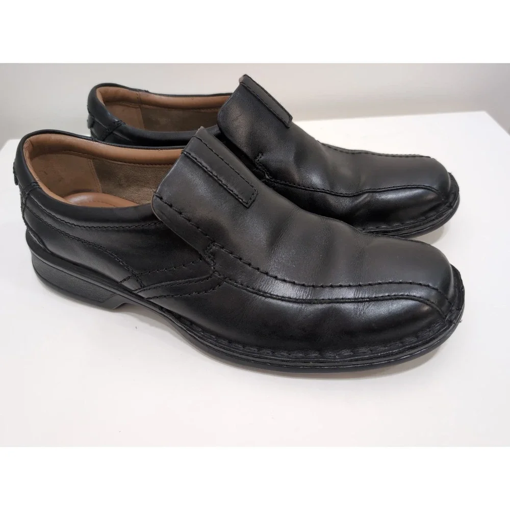 Clarks Collection Men's Escalade Step Loafer Black Leather Shoes 9M US